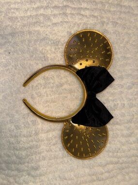 Baublebar Gold Mouse Ear Headband with Black Bow - Women Accessories